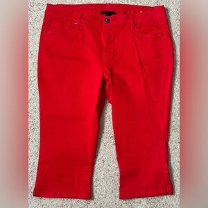 NWOT Lane Bryant Red Pedal Pusher Jeans Sz 18 Summer Stretch
